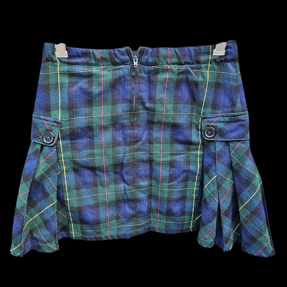 Lands'End Plaid Mini Skirt with Button Detail Size 12 - Picture 6 of 15